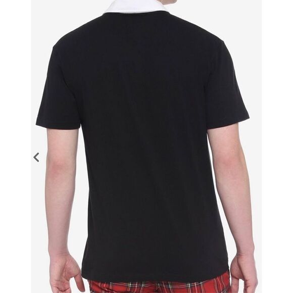 Hot Topic Black Chain White Collar Shirt New Size Medium - Picture 5 of 5